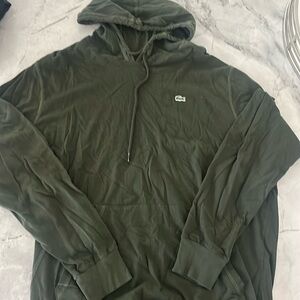 Olive Green - Lacoste- Long Sleeve T-shirt w/ Hoodie